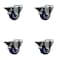 Service Caster 3'' Blue Poly Wheel Swivel Bolt Hole Caster Set with Posi Lock Brakes, 4PK SCC-BH20S314-PPUB-BLUE-PLB-4 - alternate 1